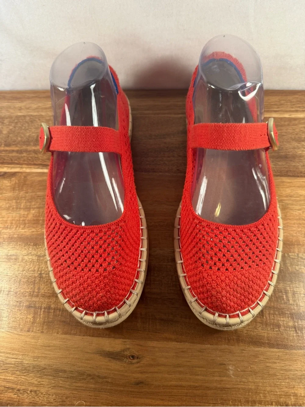 Rothy's Mary Jane Flat with Espadrille Style Sole Red Size 8.5